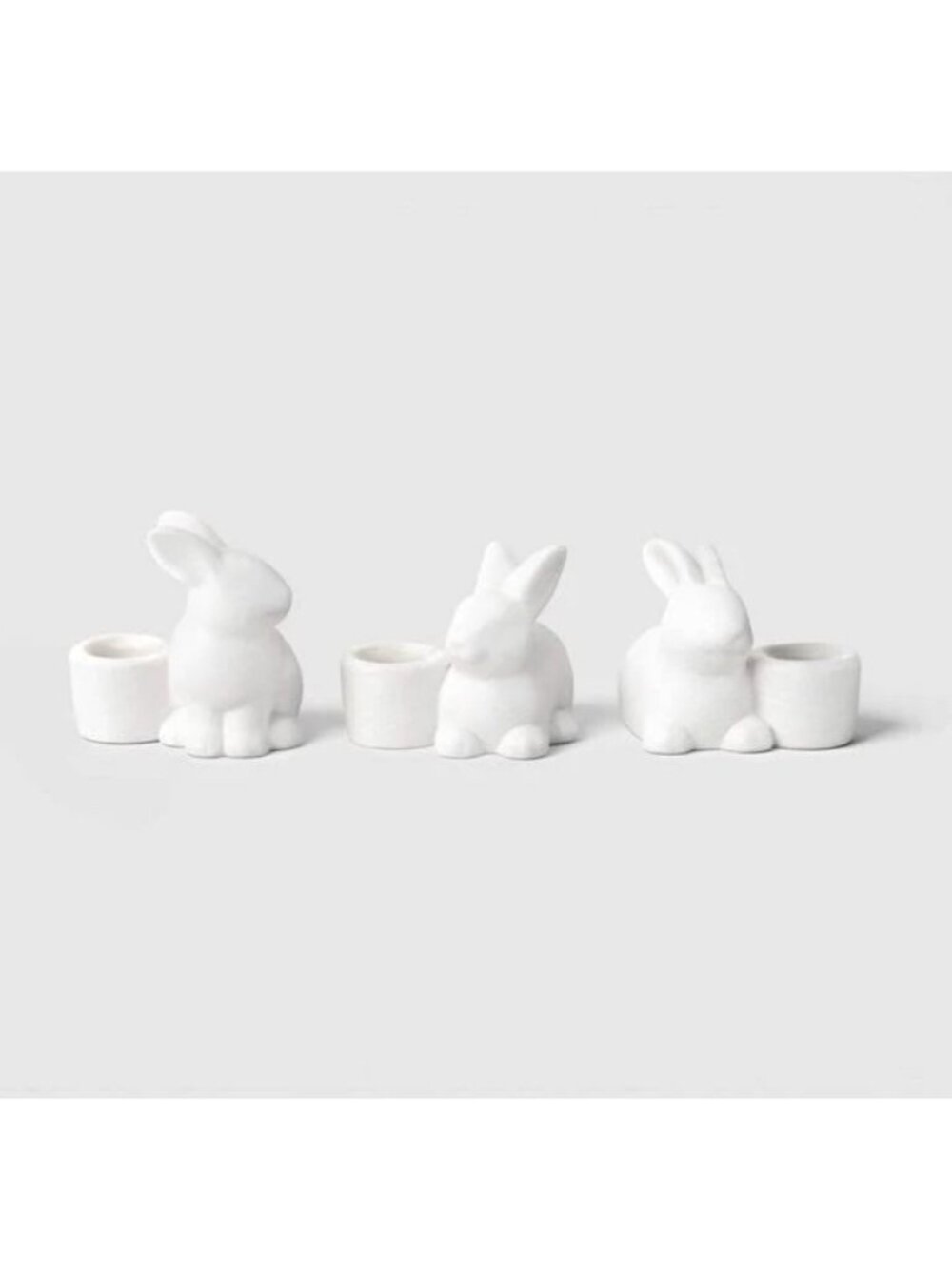 Target Easter Set of 3 Ceramic White Bunny Taper Candle Holders - Threshold™